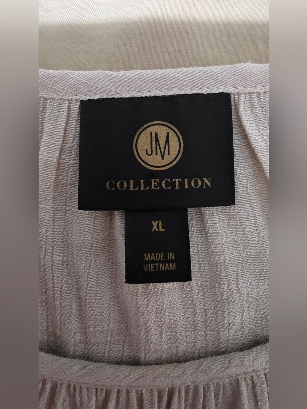 JM Collection Cream Lace-1/2 Sleeve Blouson Top Attached Cami Women's Size XL - Picture 4 of 10
